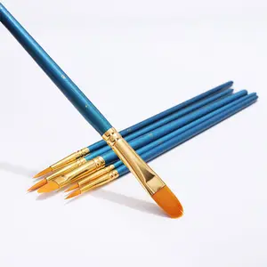 Commercio all'ingrosso Professionale Vernice Spazzola Rotonda A Punta Punta di Nylon Dei Capelli Artist Brush Set per unghie in Acrilico Acquerello Pennelli Pittura A Olio