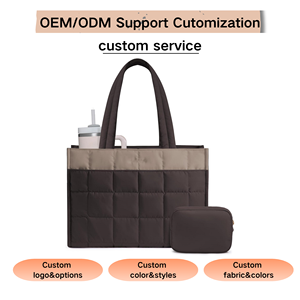 Custom Style OEM ODM Multi Storage College <b>Bag</b> Water Proof Nylon Lightweight 1.21lb Solid Color Diamond Quilt <b>Laptop</b> Backpack - Product Image 1