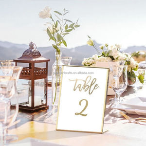 Molduras acrílicas estilo L Suporte do sinal Cartaz de menu acrílico claro Molduras de acrílico ouro Exibição número tabela casamento titular - Product Image 1