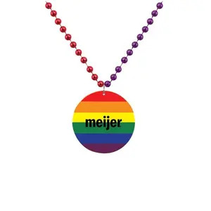 Collana di perle di medaglione arcobaleno personalizzato per Mardi Gras sfilata 2022