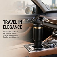Gobelet isotherme en acier inoxydable plaqué arc-en-ciel de 30 oz avec poignée pliable et couvercle à paille rabattable pour gravure laser – Tasse de voyage isolée sous vide