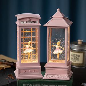 Nouvelle lanterne ballerine 2023, globe à neige lumineux, cadeaux pour enfants, globe à neige mignon pour filles avec musique, danseuse, boule de cristal, ornement de table - Product Image 2