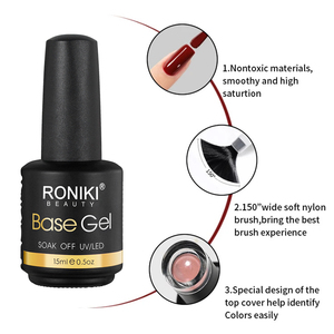 RONIKI Manteau de base en caoutchouc de couleur nude Vernis à ongles en gel UV sans hema <span class=keywords><strong>Constructeur</strong></span> de gel dur en bouteille Gel de base en caoutchouc de marque privée - Product Image 5