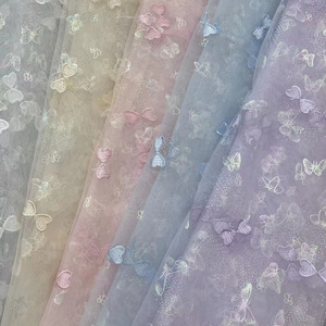 Tissu brodé papillon à prix d'usine, dentelle papillon, dentelle Lolita pour robe et jupe d'enfant - Product Image 3