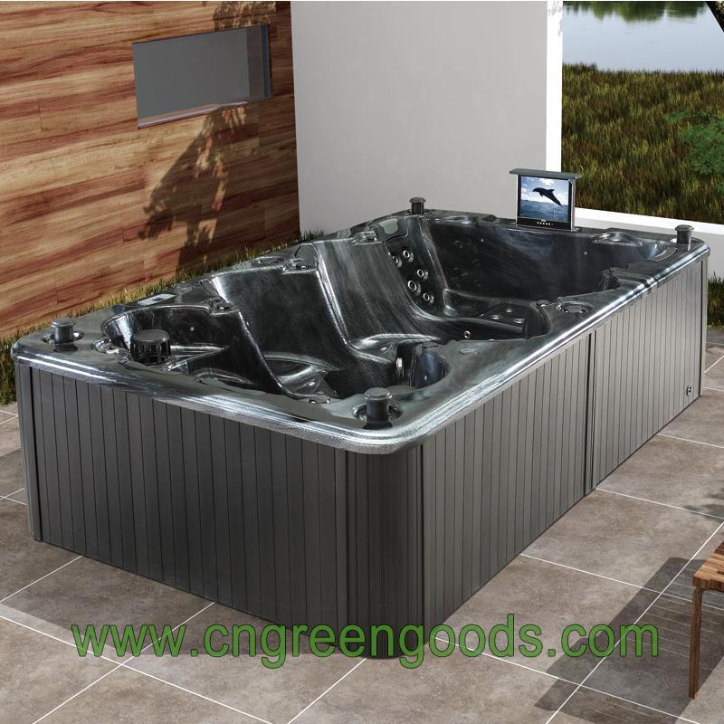 Offre Spéciale 8 personnes Santé piscine de Massage pas cher Jet D'air Spa Extérieur Avec Unique Pop-up TV