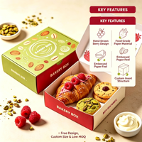 Boîte d'emballage personnalisée en papier pour croissants, avec fenêtre, pour pâtisserie et aliments