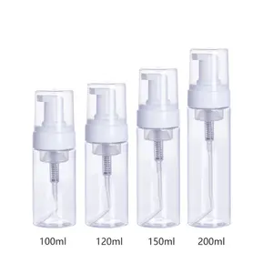 100Ml 120Ml 150Ml 200Ml 250Ml Helder Wit Cilinder Huisdier Plastic Zeep Schuim Pomp Fles