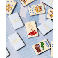 160pcs Set Mahjong Akrilik Bertema Oriental Pastel dengan Ujung Pelangi Multicolor untuk Kolektor Permainan Papan