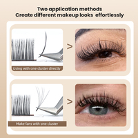 Extensions de cils en bouquets de volume 5D préfabriqués Holesale, personnalisables avec marque privée, plateaux de cils effet fleur à pointes effilées, courbure C D