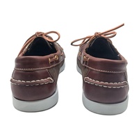 Chaussures bateau confortables et légères en cuir de vachette nubuck marron foncé, faites à la main, respirantes, avec semelle EVA, style barefoot, montantes, pour la marche.
