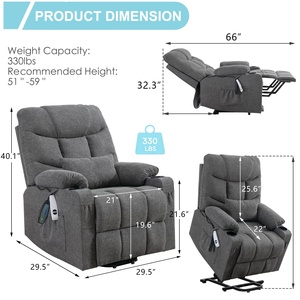 Moderne Ergonomische Trillingen Warmte <span class=keywords><strong>Massage</strong></span> Lounge Stoel Usb Oplaadmogelijkheden Elektrische Schommelfunctie Stof Woonkamer Gebruik - Product Image 6