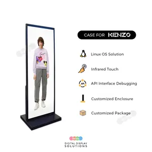 Boden stehend 70 Zoll Werbung Vollbild Vertikale Digital Signage Android Touch Lcd Totem Display Kiosk