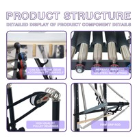 Semitrapecio de Pilates de Aluminio Resistente con Torre y Correas Antideslizantes para Espacios Profesionales
