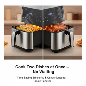 <span class=keywords><strong>Friteuse</strong></span> à air à <span class=keywords><strong>double</strong></span> compartiment 5+5L, côté gauche grillé, côté droit frit simultanément, retirer du feu, <span class=keywords><strong>friteuse</strong></span> à air intelligente pour la maison - Product Image 4