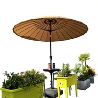 Parasol rotatif en fer et fibre de verre pour maisons d'hôtes, hôtels, cours extérieures, balcons, terrasses, et stands de style rétro chinois