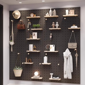 Panel de Almacenamiento Modular de Madera con Orificios para Organización de Pared, Estante de Exhibición para Sala de Estar, Cocina y Baño - Product Image 4