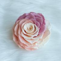 Têtes de fleurs éternelles Lovebay tricolores de 9-10 cm de diamètre, faites à la main, en gros, pour cadeau de Saint-Valentin