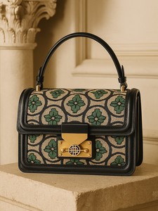 Borsa in Vera Pelle Jacquard di Alta Qualità dal Design Artistico Retrò, Borse di Lusso Artigianali per Donne - Product Image 2