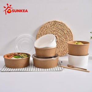 Ensaladera de base redonda de comida Kraft personalizada desechable - Product Image 6