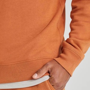 Ensemble de survêtement pour homme, col rond, couleur unie, tissu en molleton français, jogging décontracté, respirant, 400 g, vêtements d'automne, 100 % coton - Product Image 2