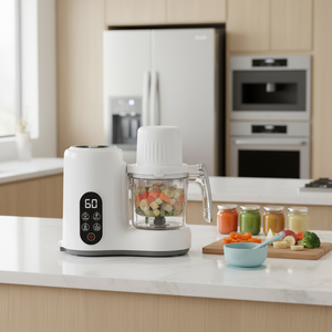 Robot <span class=keywords><strong>de</strong></span> cuisine pour bébé 2025 avec deux paniers vapeur pour la cuisson vapeur, le mixage, le chauffage des biberons, la cuisson automatique, commande tactile - Product Image 1