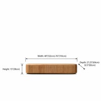 Table basse d'extérieur en teck de qualité supérieure, style espagnol, coins arrondis, finition polie à la main, pour projets de jardin privé