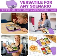 Boîtes à collation en acier inoxydable à 4 compartiments avec couvercles en silicone, réutilisables, compatibles congélateur et lave-vaisselle, boîte à lunch pour adultes, bureau