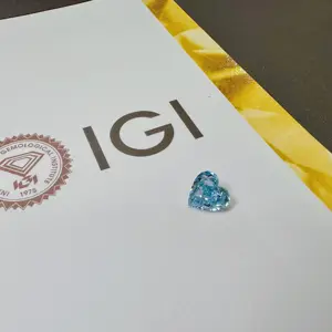 Diamant de laboratoire de 2.61 ct, taille cœur, VVS1,VG,IGI SH, bleu intense fantaisie