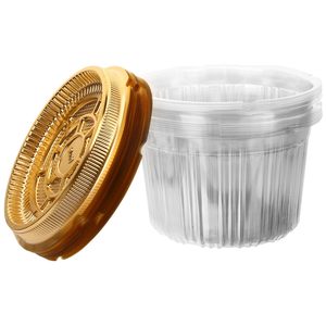 Round Plastic Cake Packaging Box <strong>Clear</strong> Plastic Cake Carrier Gold Black Cake <strong>Container</strong> with <strong>Clear</strong> Dome Lids for Home Party Bakery - Product Image 6