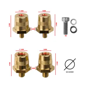 Heavy Duty M6 M8 M10 Auto Auto Front H59 Messing Lithium Batterij Post Pole Terminal Connectors Adapters Met Roestvrijstalen Schroeven