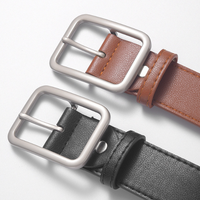 Ceinture en PU unisexe personnalisée, style coréen, avec boucle ardillon en alliage, décontractée et élégante, largeur 3,3 cm, longueur 120 cm