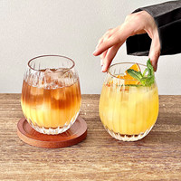 Vertikale Eiförmige Glas-Tasse im Ins-Stil Hochästhetische Latte-Kaffeetasse Großvolumige Saft-Trinktasse für Zuhause und Café