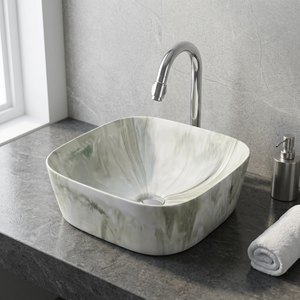 Designer Sanitaire Salle de Bain Céramique Comptoir Lavabo Marbre Lavabo Rectangulaire à Vendre en Offre Prix Discount - Product Image 4