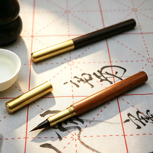 <span class=keywords><strong>Penna</strong></span> <span class=keywords><strong>Stilografica</strong></span> Tascabile Mini in Legno <span class=keywords><strong>con</strong></span> Cappuccio in Ottone, Regalo Originale, <span class=keywords><strong>con</strong></span> Strisce Marrone Scuro, <span class=keywords><strong>Penna</strong></span> da Viaggio - Product Image 3