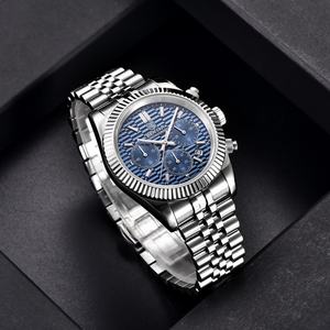 Montre à quartz multifonctionnelle en acier inoxydable de haute qualité Benyar S001 avec trois yeux et six aiguilles, montre tendance pour homme - Product Image 5