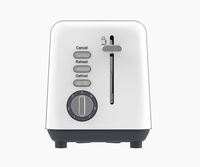 Grille-pain électrique 2 fentes 900W, boîtier en plastique, fonction pop-up automatique, 7 niveaux de dorure, fonctions de réchauffage et d'annulation, pour usage hôtelier et domestique