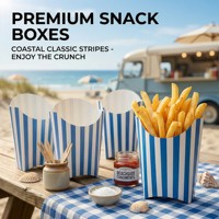 Gobelets à frites en papier imprimé, contenants jetables pour collations, pour les sorties à la plage, les excursions en camping, les fêtes au bord de la piscine, emballage durable pour plats à emporter
