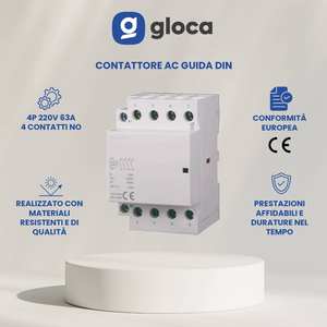 Contattore AC Gloca su Guida DIN 4P 63A 220V 50Hz per Automazione Industriale - Product Image 2