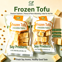 Qingzhen 400g Tofu en morceaux en sachet pour la vente au détail en supermarché, cubes de tofu surgelés pour fondue asiatique, soupes, ragoûts, sautés et fournitures de restaurant
