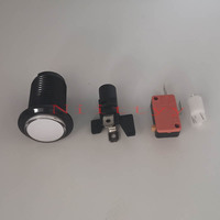 Kit Arcade Bouton Poussoir LED 33mm 12V avec Capuchon Transparent et Micro-interrupteur pour PC PS Carte Zéro Délai Pièces de Remplacement DIY