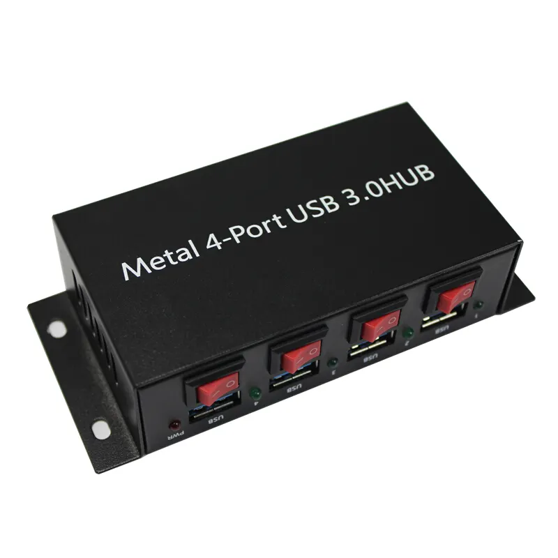 Etal-estación de carga con interruptor personalizado, estación de sincronización de datos industrial con 4 puertos USB hub 3,0