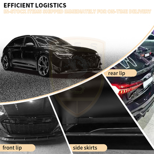 Kit carrosserie en fibre de carbone style PAK pour <span class=keywords><strong>Audi</strong></span> RS6 C8 : Lame avant, diffuseur arrière, capot, jupes latérales, spoiler - Product Image 4