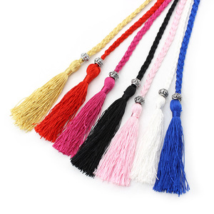 Fengqi fine corde décorative nouée chaîne de taille nationale Fengsen femmes <span class=keywords><strong>tressée</strong></span> gland coton soie-une <span class=keywords><strong>ceinture</strong></span> de cheveux - Product Image 5