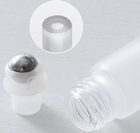 Flacon roll-on en verre givré blanc de 5 ml et 10 ml avec couvercle en plastique imitation bois, vide, petit format voyage, pour l'emballage d'huiles