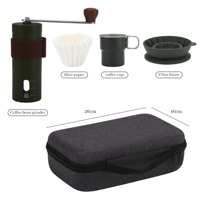 Kit de café manuel classique 4 pièces en acier inoxydable avec filtre, égouttoir et moulin, qualité alimentaire, pour une infusion de style café