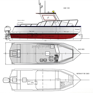 <span class=keywords><strong>Barco</strong></span> de Pesca de Aluminio de 25 pies, Nuevo, con Cabina Cuddy, Motor Fuera de Borda y Casco de Pontón, para Pesca en Lago o Mar y Entretenimiento - Product Image 4