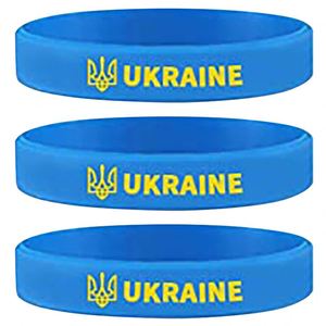 Pulsera de Goma con la Bandera Nacional de Ucrania, Brazalete Deportivo de Fútbol Amarillo, Pulseras y Brazaletes Elásticos de Silicona, Regalos - Product Image 4