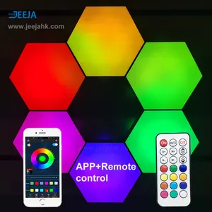 Shenzhen JEJA 2022 telefones móveis aplicativo rgbic dreamcolor Sem Fio luzes casa inteligente Led Lâmpada de Parede hexágono painéis leves rgb