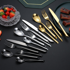 Stainless Steel Cutlery <b>Set</b> Knives Forks Spoons Western Style Steak Dinner Party Use Solid Color First Class Quality - Product Image 1
