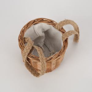 Mini Borsa da Spiaggia per Donna, Elegante Borsa Intrecciata in <span class=keywords><strong>Vimini</strong></span> con Chiusura a Coulisse Senza Manici, Idea Regalo - Product Image 6